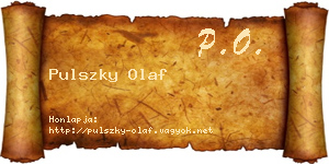 Pulszky Olaf névjegykártya